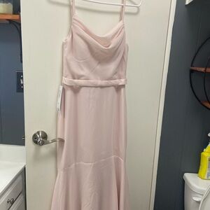Azazie Size A4 Blush Pink long Sleeveless Gown $190